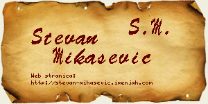 Stevan Mikašević vizit kartica